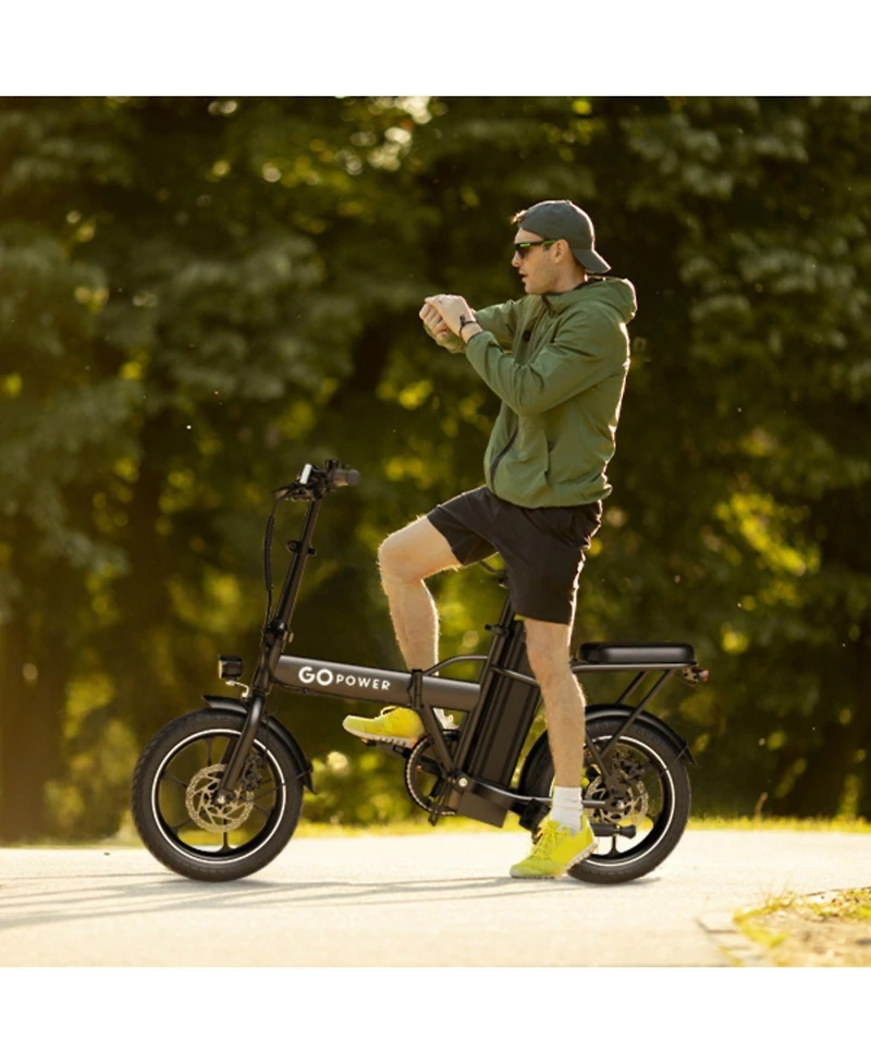 GoPowerBike GoRay Folding Electric Bike 20mph Max Speed and 350W Motor