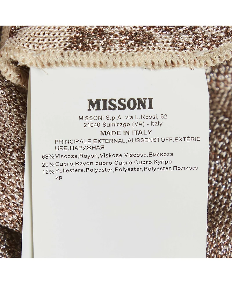 Pre-Owned Missoni Women's Metallic Jacquard Knit Twisted Mini Dress
