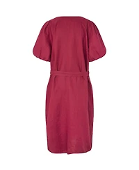 Masai Copenhagen Women's Manalirae Linen V-Neck Puff Sleeve Midi Dress