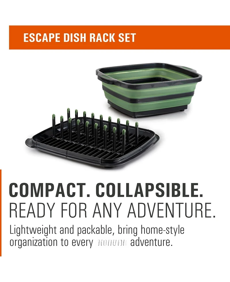 Piscifun Collapsible Camping Dish Rack Set Travel Sink Drying Kit For 4 Person Outdoor Kitchen