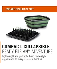 Piscifun Collapsible Camping Dish Rack Set Travel Sink Drying Kit For 4 Person Outdoor Kitchen