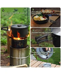 Piscifun Lightweight Camping Cookware Set 1-2 People Portable Nesting Outdoor Cooking Kit