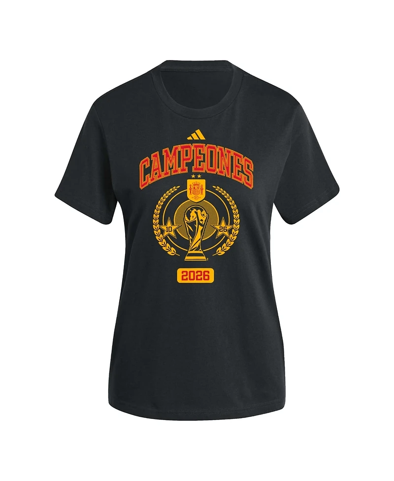 Adidas Women's Black Spain National Team 2026 Fifa World Cup Champions Trophy T-Shirt