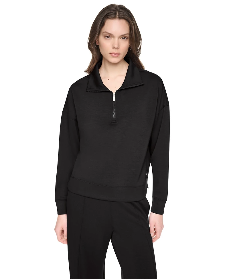 Dkny Sport Women's Mock Neck Half-Zip Sweatshirt