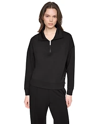 Dkny Sport Women's Mock Neck Half-Zip Sweatshirt