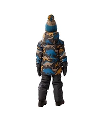 Deux par Little and Big Boy 6- 14 Light Weight Two Piece Chill Snowsuit Grey Blue Dinosaur Print