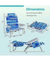 Aofar 2 Pack Beach Chair Folding Aluminum Camping Lounge outdoor
