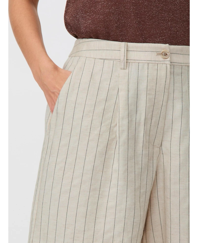 Masai Copenhagen Women's Mapauletta Linen-Blend Pinstripe Shorts