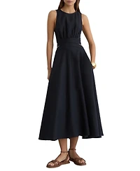 Reiss Women's Hazel Cutout Linen-Cotton Blend Midi Dress