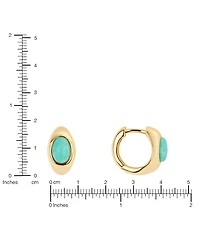 Macy's Gold-Plated 13mm Howlite Turquoise, Simulated Moonstone Huggie Hoop Earrings