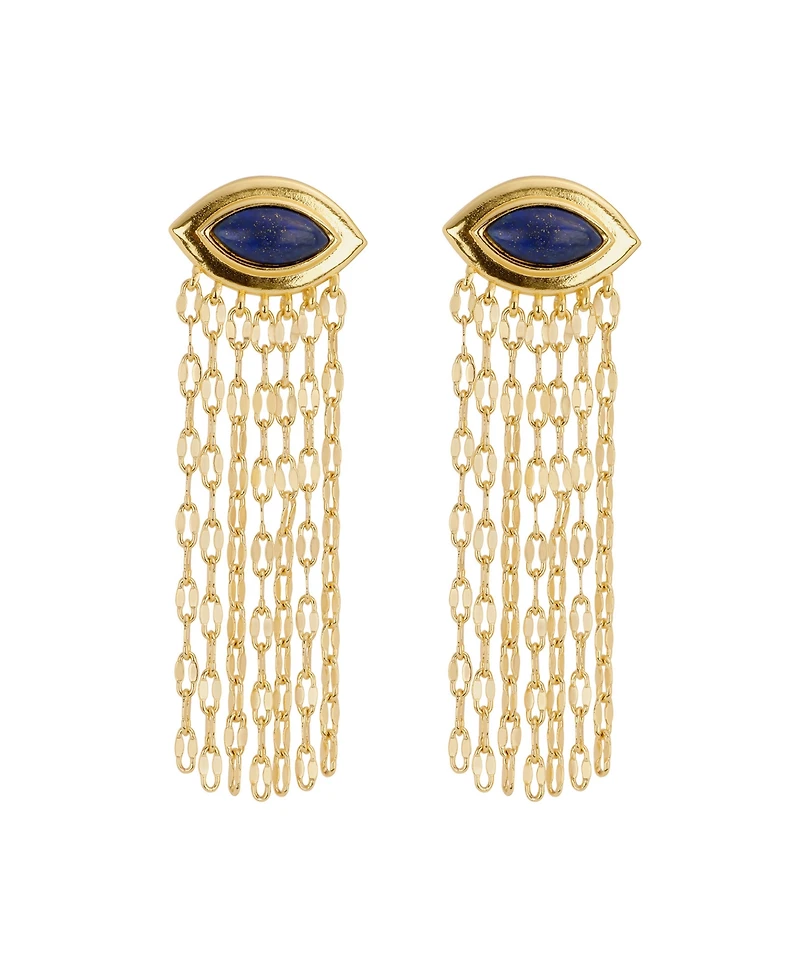 Macy's Gold-Plated Lapis Marquis Waterfall Drop Earrings