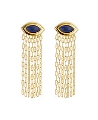 Macy's Gold-Plated Lapis Marquis Waterfall Drop Earrings