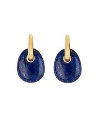 Macy's Gold-Plated Green Aventurine Hoop Drop Earrings