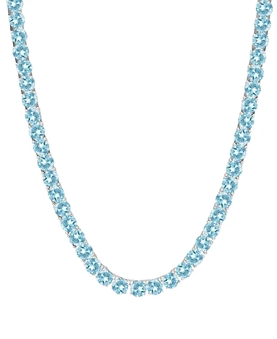 Macy's Blue Topaz (30 ct. t.w.) Necklace Sterling Silver