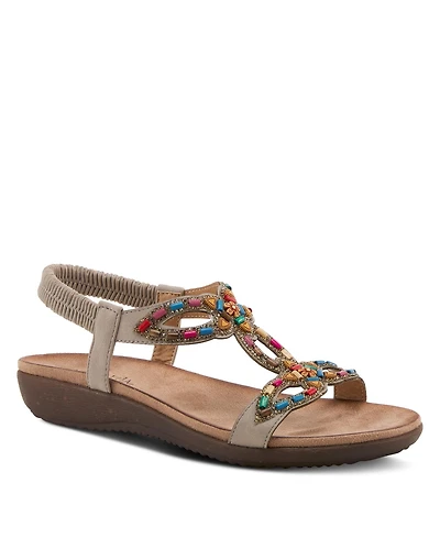 Patrizia Women's Volcanic T-Strap with Wooden Bead Accent