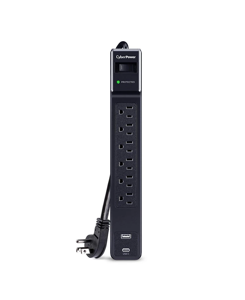CyberPower CSP604UC 6-Outlet 1500-Joule Surge Protector with Usb Charging for Computers, Tablets & Smartphones