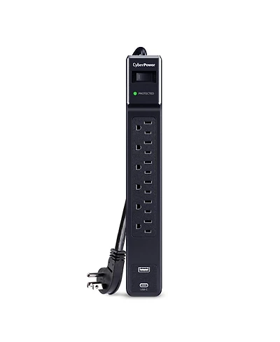 CyberPower CSP604UC 6-Outlet 1500-Joule Surge Protector with Usb Charging for Computers, Tablets & Smartphones