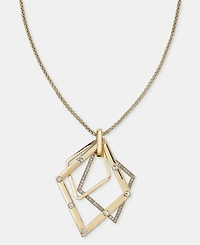 Karl Lagerfeld Paris Crystal Pave Geo Pendant Necklace, 36"