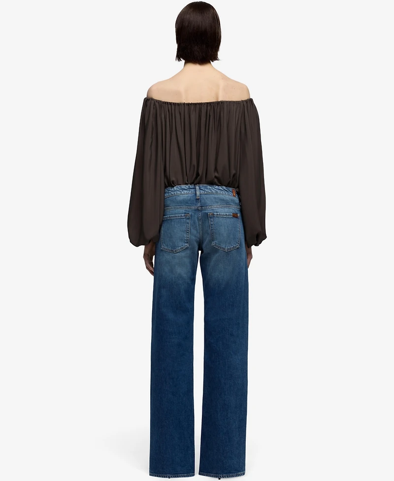 7 For All Mankind Women's Low-Rise Relaxed Straight-Leg Jeans