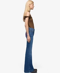 7 For All Mankind Women's Dojo Tailorless Mid-Rise Flare Jeans