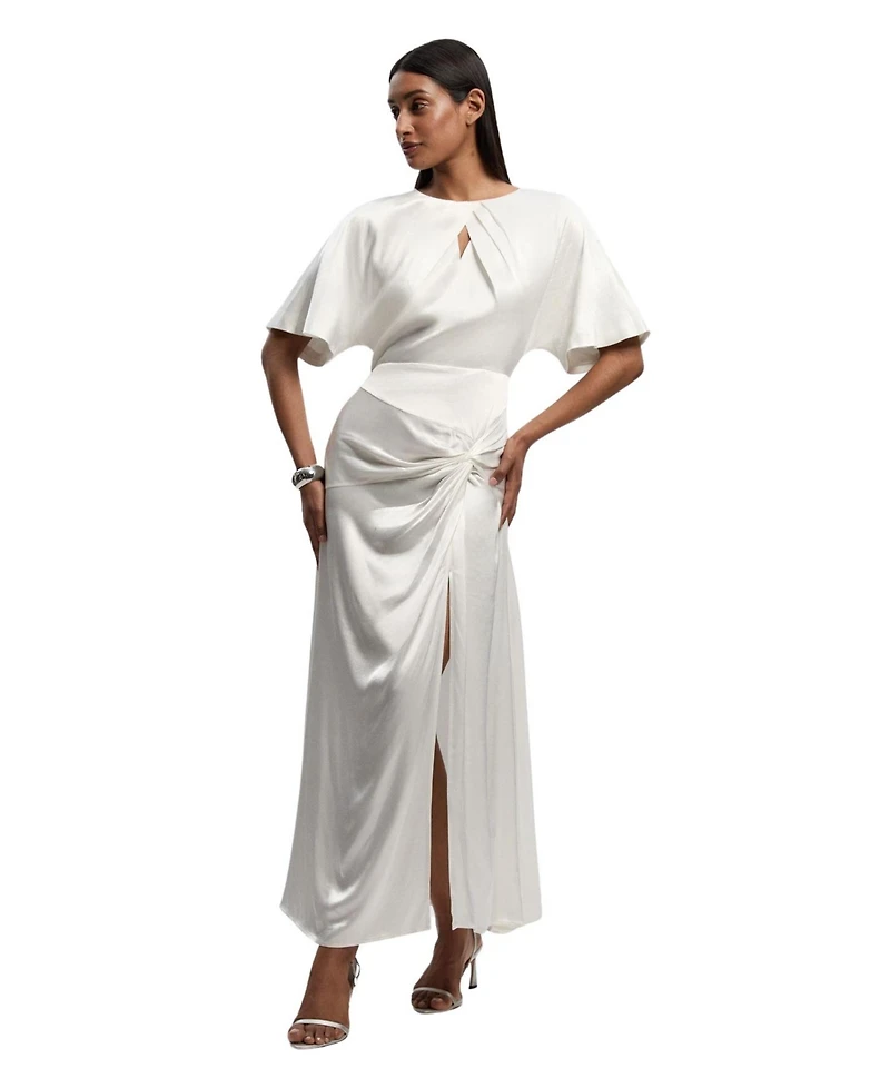 Karen Millen Women's Satin Twist Midaxi Dress
