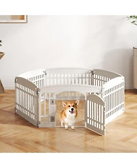 Ruie 6 Panel Foldable Plastic Dog Playpen 24 Inch Indoor Outdoor Pet Fence