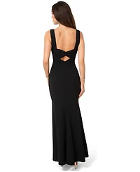 Bebe Women's Twist Back Boatneck Gown