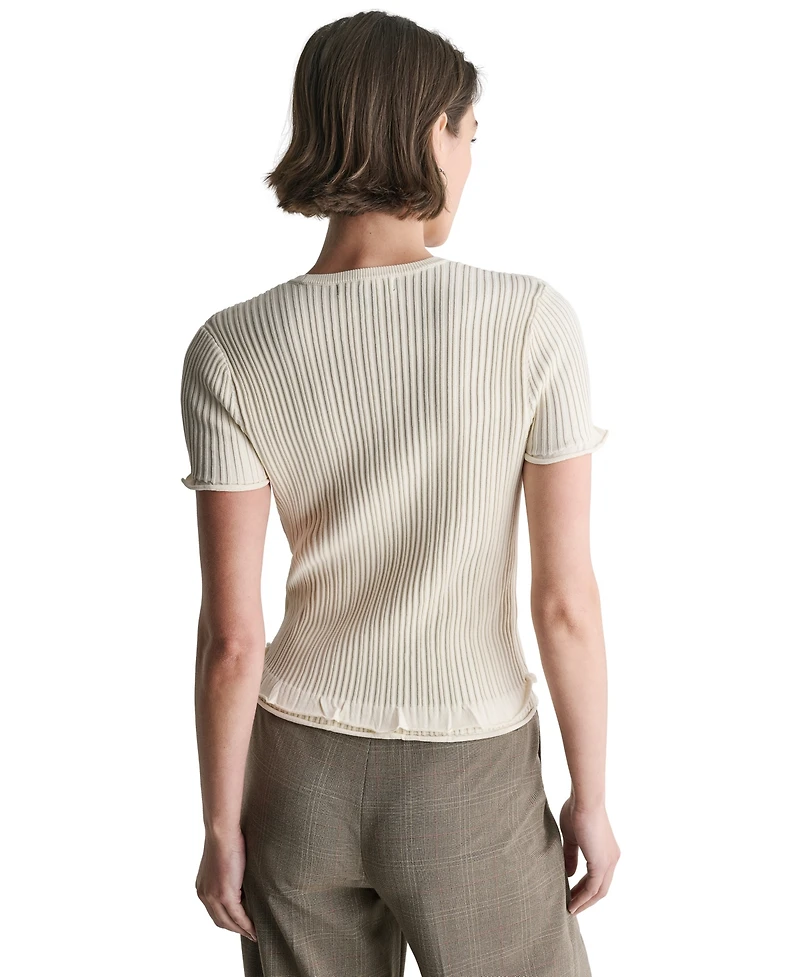 Bcbg Women's Scoop Neck Short-Sleeve Top