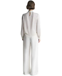Bcbg Women's Tie Neck Long-Sleeve Blouse