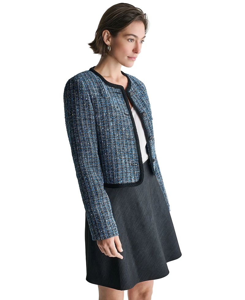 Bcbg Women's Collarless Button-Front Jacket