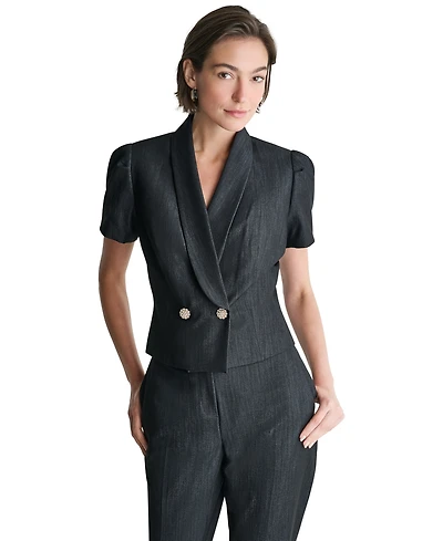 Bcbg Women's Cropped Double-Breasted Draped-Collar Blazer