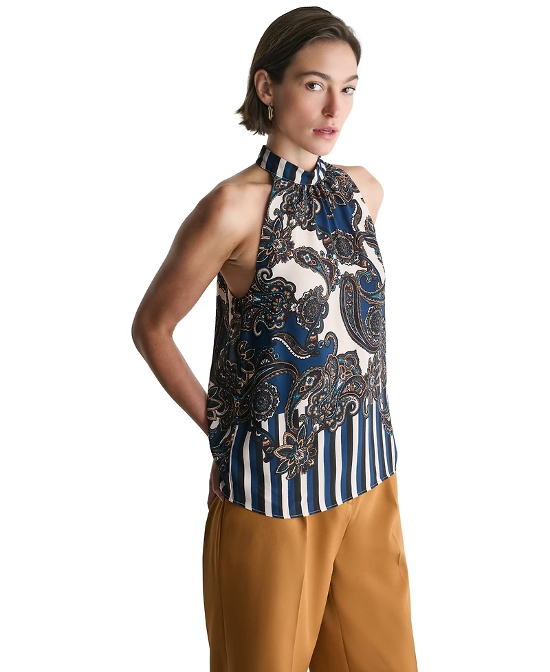 Bcbg Women's Halter Center-Back Keyhole Blouse