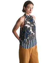 Bcbg Women's Halter Center-Back Keyhole Blouse