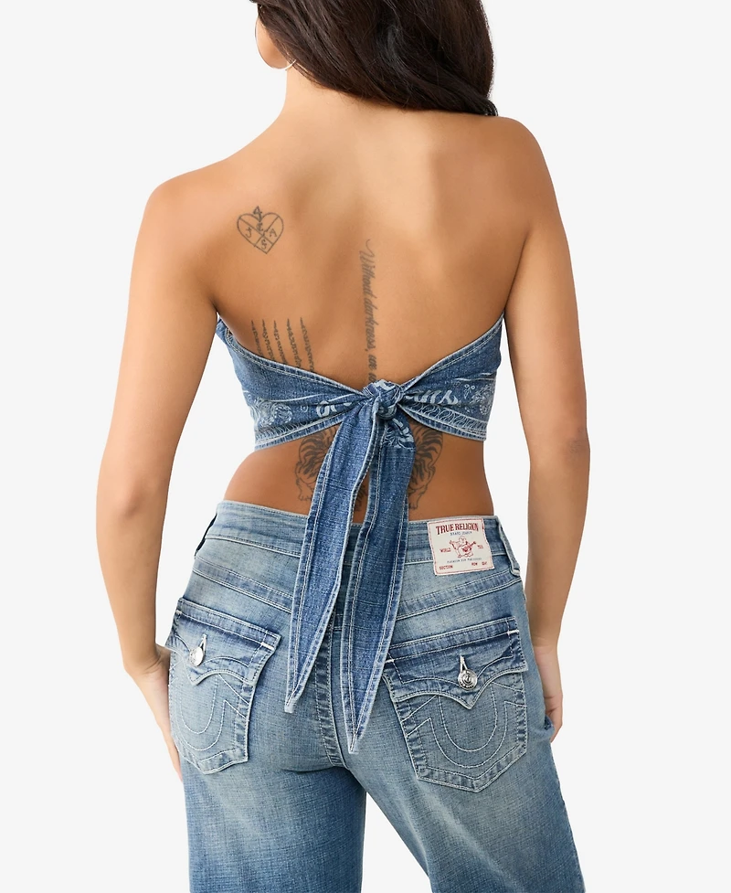 True Religion Women's Denim Scarf Top