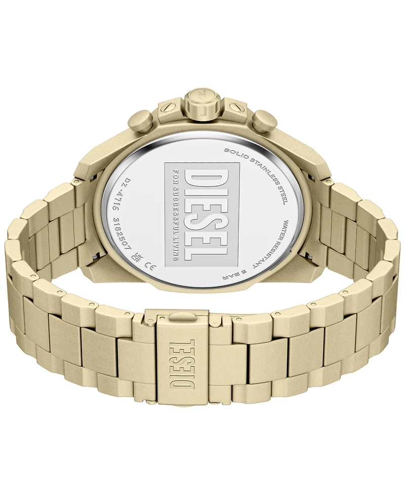 Diesel Men's Mega Chief Slim Quartz Chronograph Gold Stainless Steel Watch 48mm