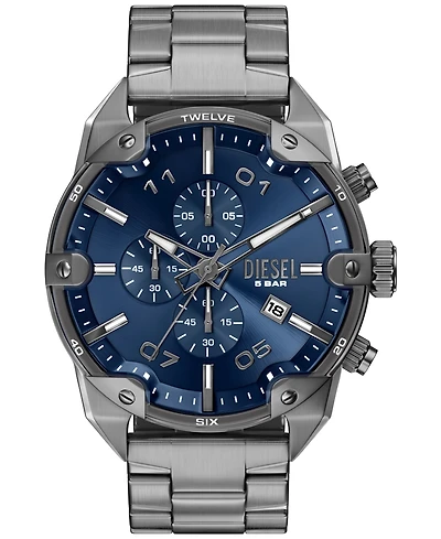Diesel Men's Spiked Quartz Chronograph Gunmetal Stainless Steel Watch 49mm