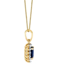 Macy's Sapphire (5/8 ct. t.w.) & Diamond (1/8 ct. t.w.) Pendant Necklace in 10k Yellow Gold