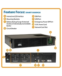 Tripp Lite SmartPro 120V 1500VA 2U Rack Line-Interactive Sine Wave Ups for Servers and Network Equipment