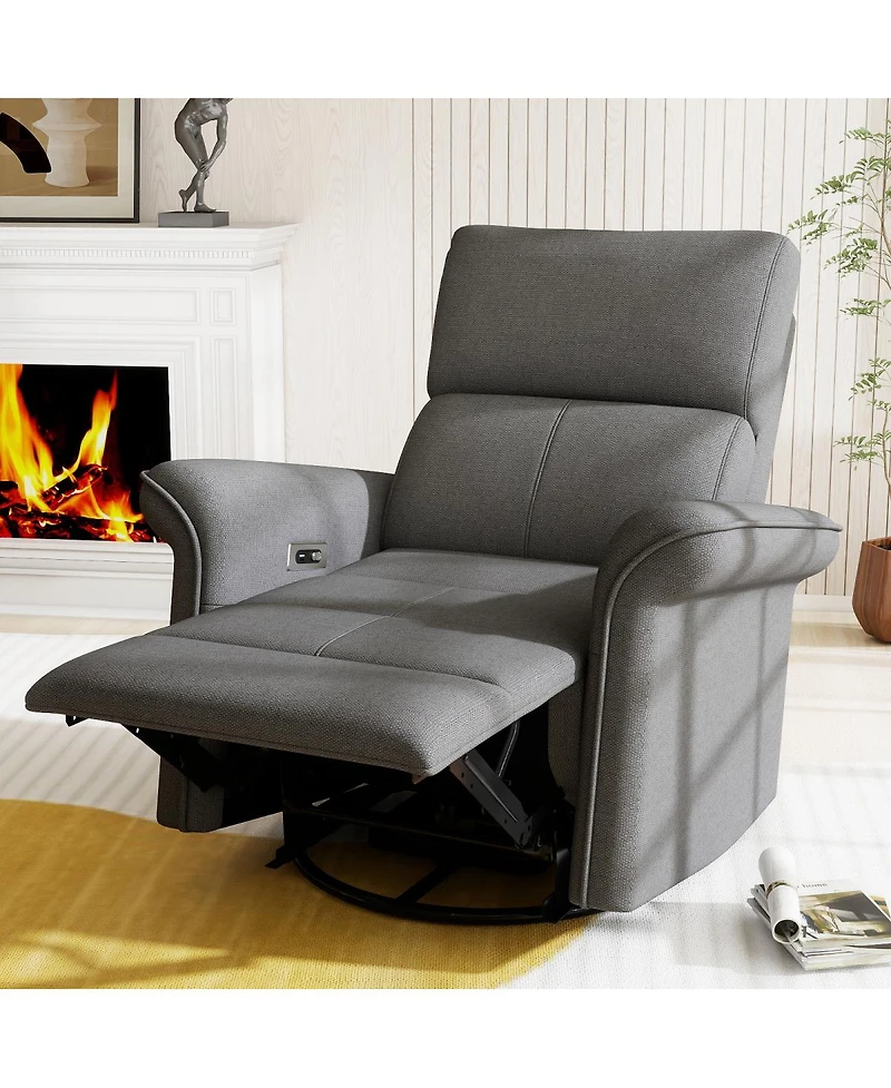 Streamdale Furniture 270degree Swivel Rocker Recliner Chair for Nursery and Living Room