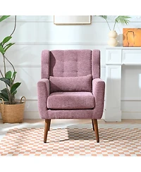 Streamdale Furniture Modern Chenille Accent Lounge Chair with Throw Pillow