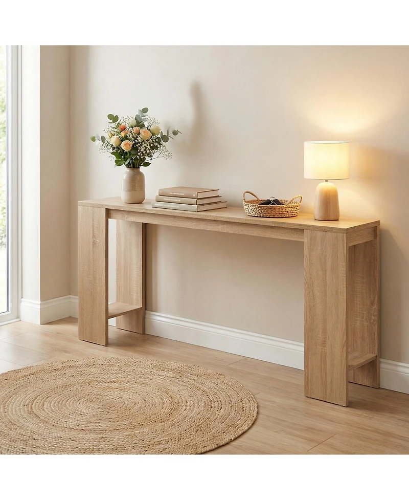 Costway 71 Inches Long Console Table, Farmhouse Entryway Table ,Wooden Narrow Sofa Table