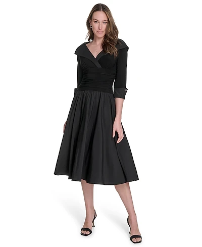 Jessica Howard Women's Surplus Bodice Ruched Waist Dress