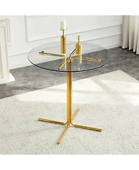 Streamdale Furniture Round Glass Bar Table, 36 Inch, Tempered Glass