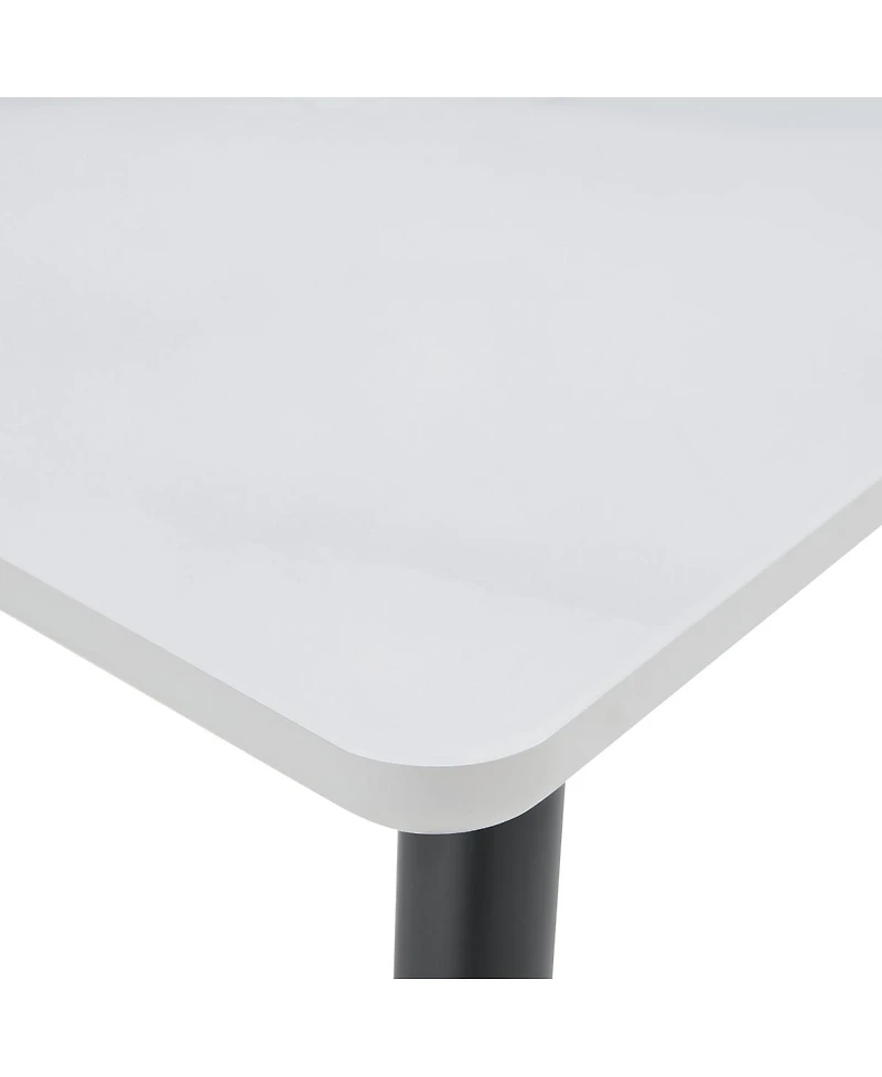 Streamdale Modern Minimalist Rectangular Dining Table with Faux Marble Top and Metal Legs