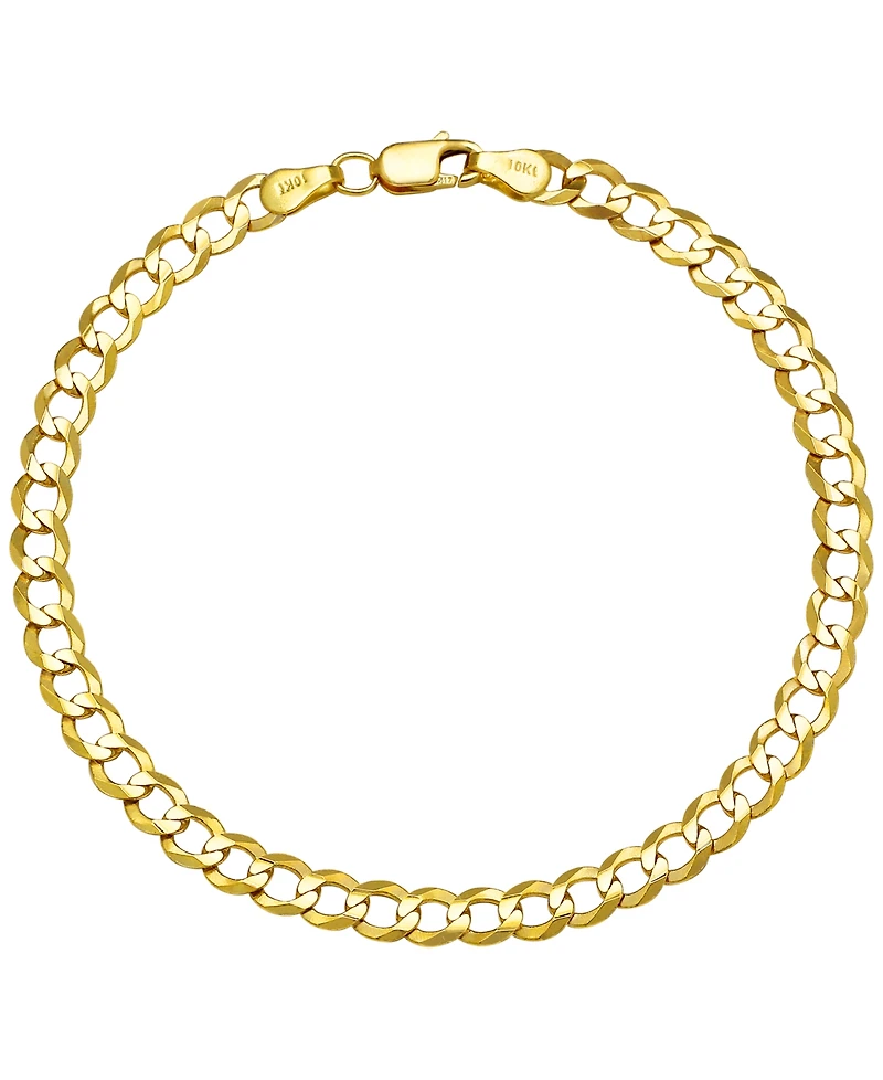 Italian Gold Solid Curb Chain 8" Bracelet in 10k Yellow Gold