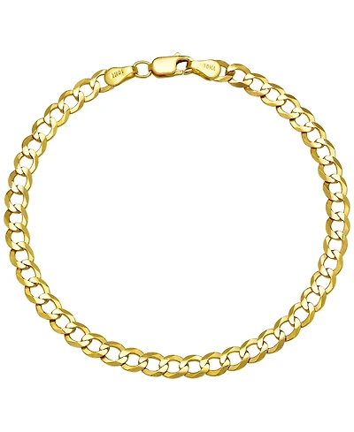 Italian Gold Solid Curb Chain 8" Bracelet in 10k Yellow Gold