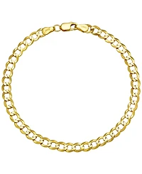 Italian Gold Solid Curb Chain 8" Bracelet in 10k Yellow Gold