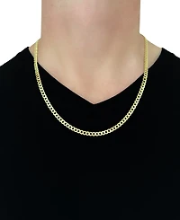 Italian Gold Solid Curb Chain 24" Necklace in 10k Yellow Gold