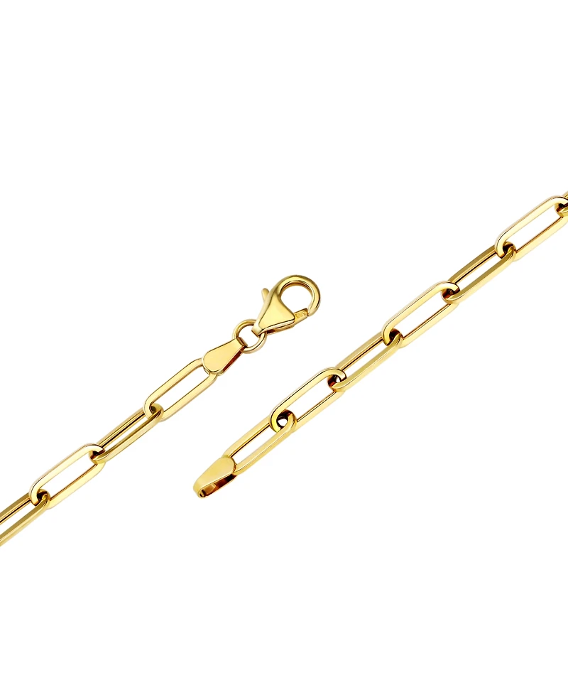 Italian Gold Paperclip Chain 7.5" Bracelet in 10k Yellow Gold