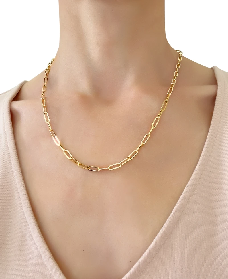 Italian Gold Paperclip Chain 20" Necklace in 10k Yellow Gold